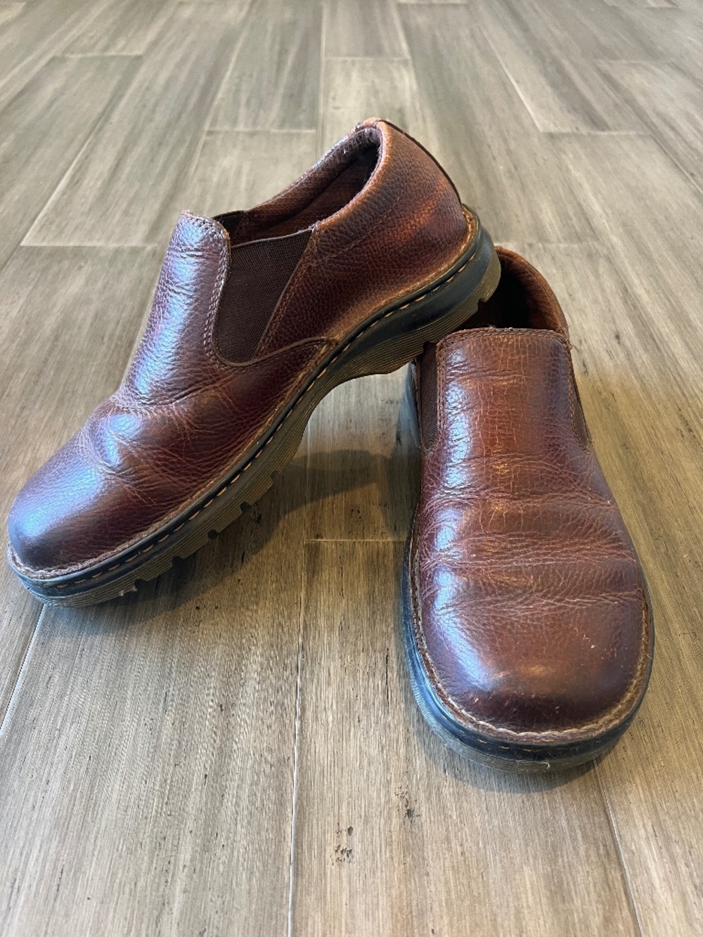 Dr. Martens Bryce Distressed Brown Leather Slip-On Loafers Shoes 10